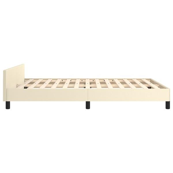 Grote foto vidaxl bedframe met hoofdbord kunstleer cr mekleurig 140x200 huis en inrichting bedden