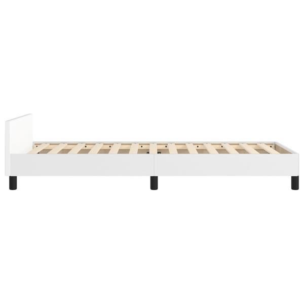 Grote foto vidaxl bedframe met hoofdbord kunstleer wit 90x190 cm huis en inrichting bedden