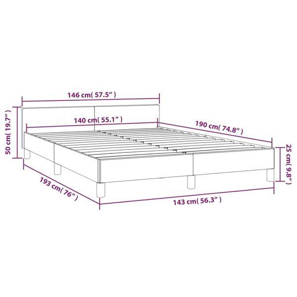 Grote foto vidaxl bedframe met hoofdeind kunstleer zwart 140x190 cm huis en inrichting bedden