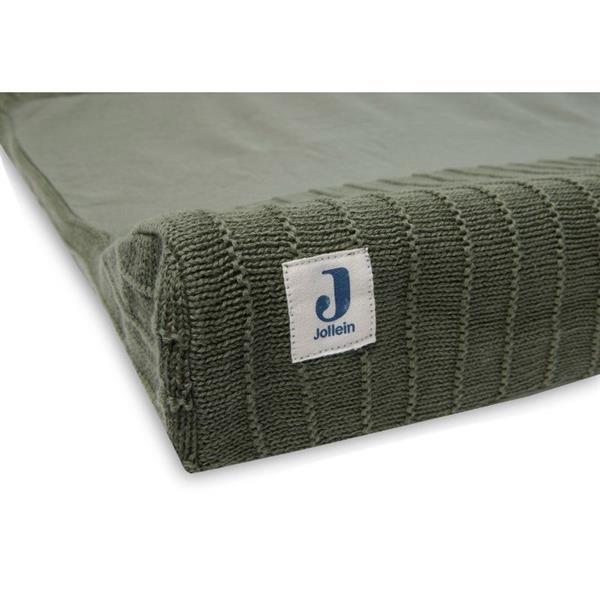 Grote foto jollein waskussenhoes 50x70 cm pure knit leaf green gots kinderen en baby complete kinderkamers