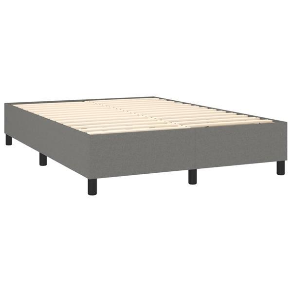 Grote foto vidaxl sommier tapissier et matelas et led gris fonc 140x20 huis en inrichting bedden