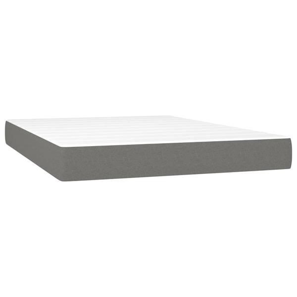 Grote foto vidaxl sommier tapissier et matelas et led gris fonc 140x20 huis en inrichting bedden