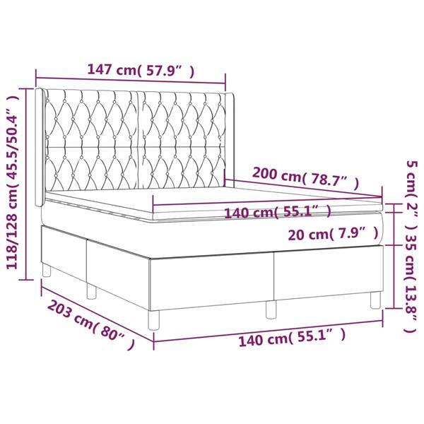 Grote foto vidaxl boxspring met matras stof groen 140x200 cm huis en inrichting bedden