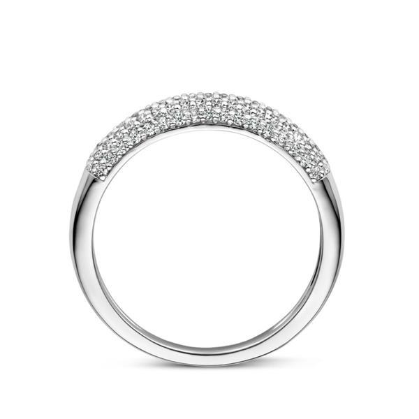 Grote foto zilveren ring met zirkonia small kleding dames sieraden