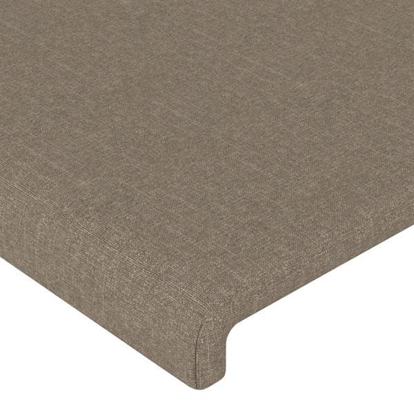 Grote foto vidaxl cadre de lit avec t te de lit taupe 120x200 cm tissu huis en inrichting bedden