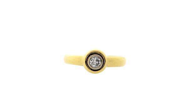 Grote foto gouden solitair ring met diamant 14 krt kleding dames sieraden