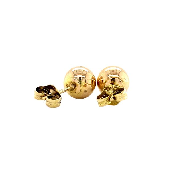 Grote foto gouden bolletjes oorstekers 14 krt kleding dames sieraden