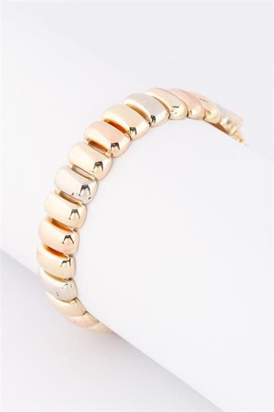 Grote foto gouden tri color schakel armband kleding dames sieraden