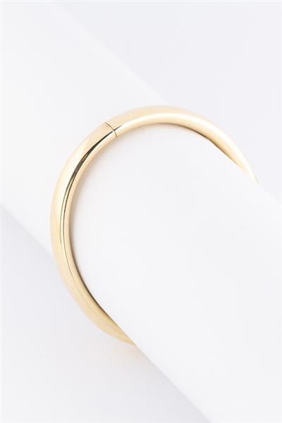 Grote foto gouden bangle armband met scharnier sluiting kleding dames sieraden