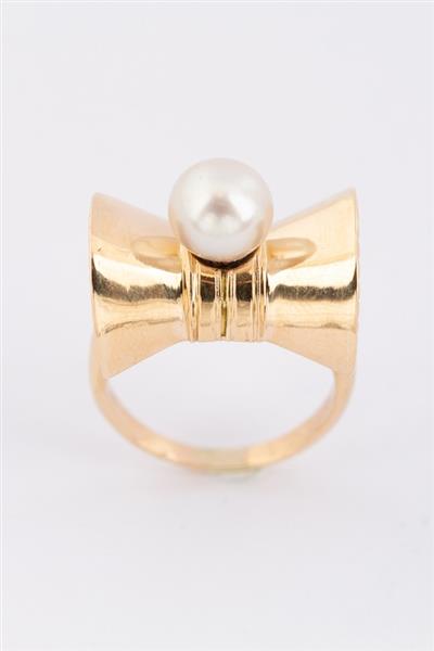 Grote foto gouden d mod retro ring met parel kleding dames sieraden