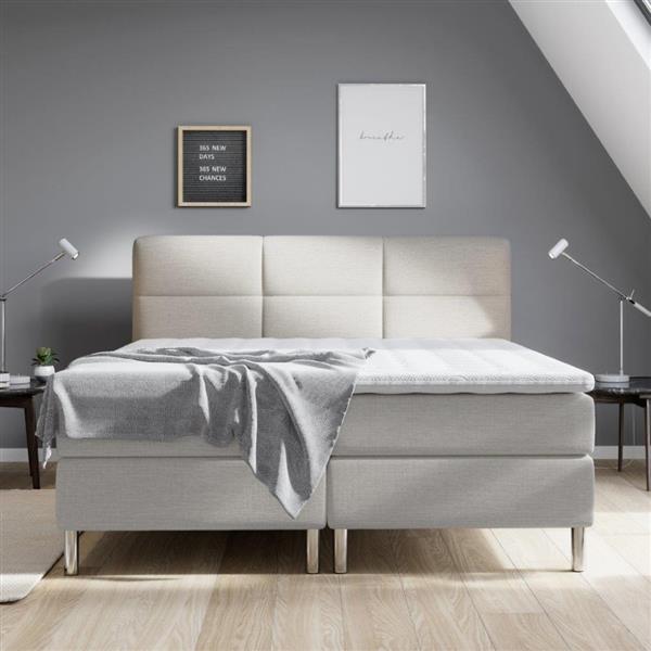 Grote foto boxspring amsterdam deluxe beige 160x200 huis en inrichting bedden