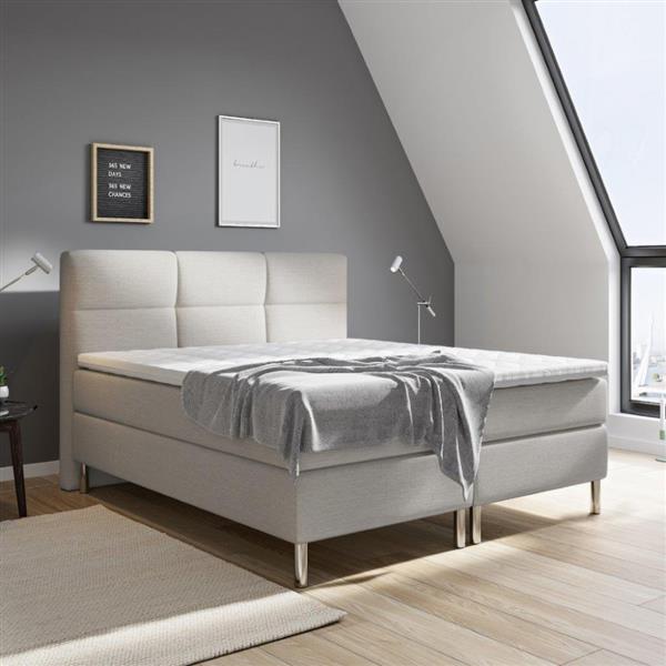 Grote foto boxspring amsterdam deluxe beige 160x200 huis en inrichting bedden