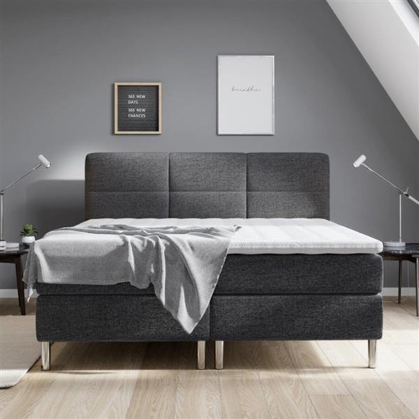 Grote foto boxspring amsterdam deluxe antraciet 140x200 huis en inrichting bedden