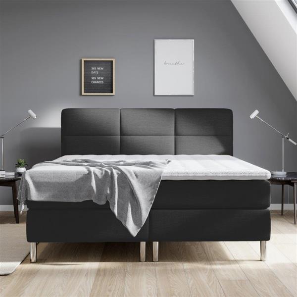 Grote foto boxspring amsterdam deluxe zwart 140x200 huis en inrichting bedden