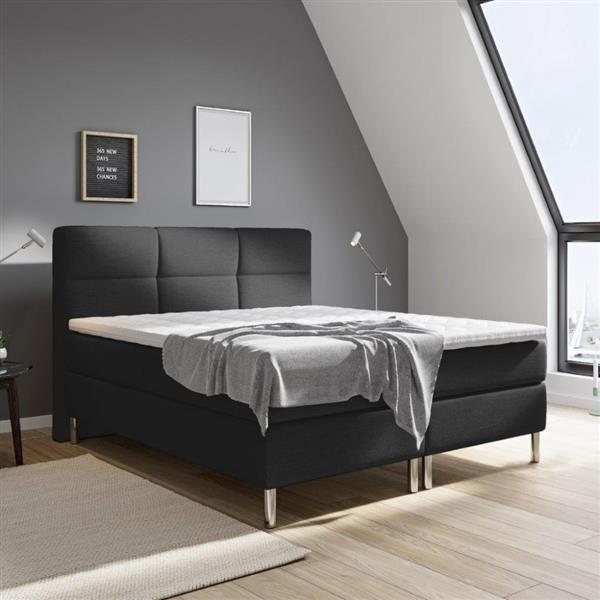 Grote foto boxspring amsterdam deluxe zwart 140x200 huis en inrichting bedden