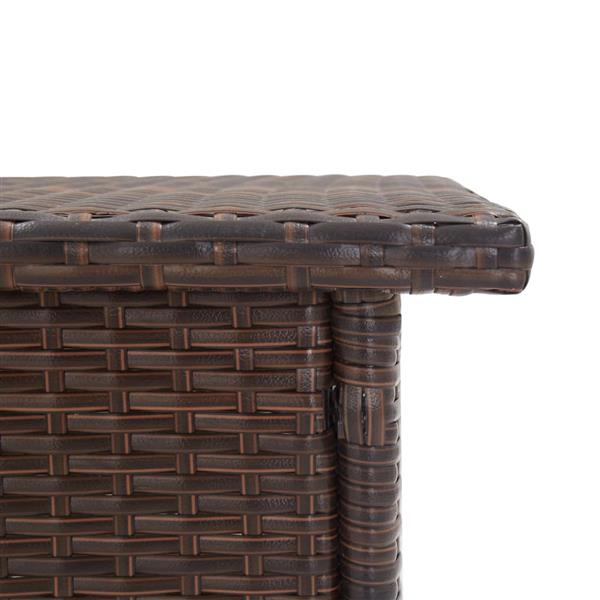 Grote foto vidaxl theetafel 50x50x47 cm poly rattan bruin tuin en terras tuinmeubelen