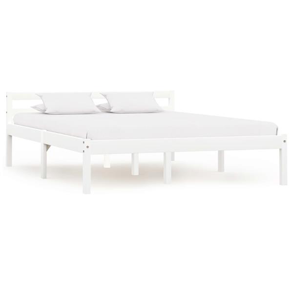 Grote foto vidaxl bedframe massief grenenhout wit 120x200 cm antiek en kunst stoelen en banken