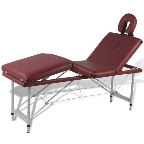 Grote foto vidaxl massagetafel inklapbaar met aluminium frame vier delen rood beauty en gezondheid massage