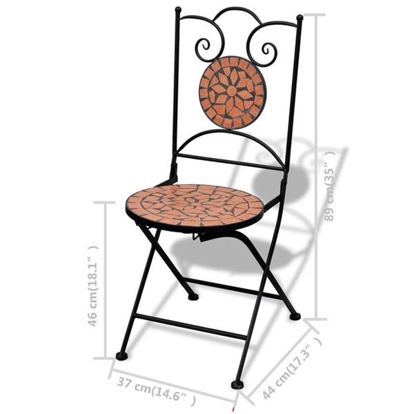 Grote foto vidaxl bistrostoelen inklapbaar 2 st keramiek terracottakleurig tuin en terras tuinmeubelen