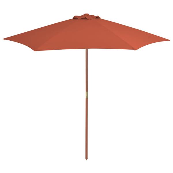 Grote foto vidaxl parasol met houten paal 270 cm terracotta tuin en terras overige tuin en terras