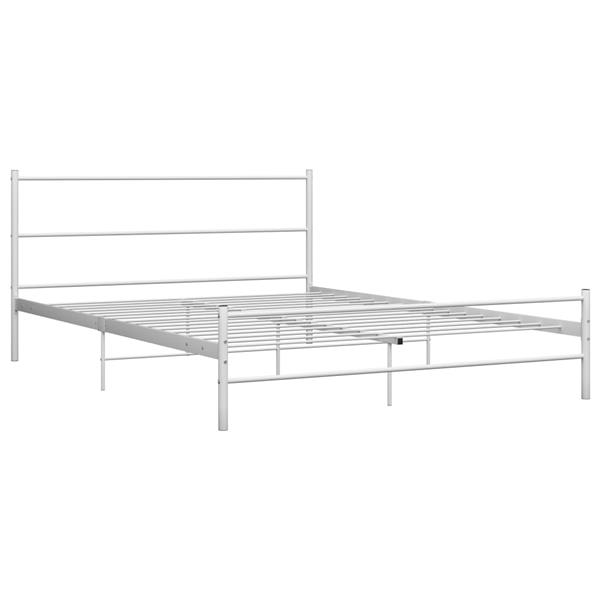 Grote foto vidaxl bedframe metaal wit 140x200 cm antiek en kunst stoelen en banken