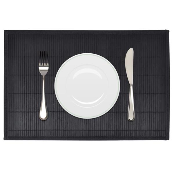 Grote foto vidaxl 6 placemats bamboe 30 x 45 cm zwart huis en inrichting overige huis en inrichting