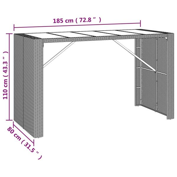 Grote foto vidaxl 9 delige tuinbarset met kussens poly rattan zwart tuin en terras tuinmeubelen