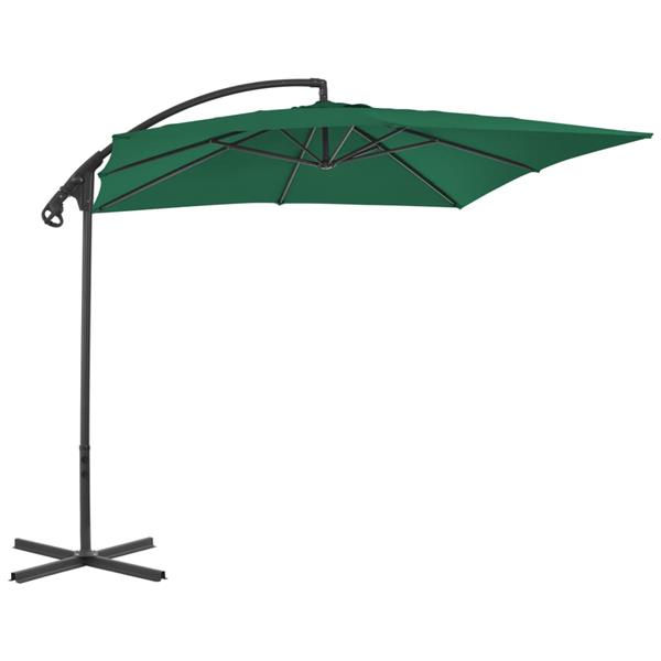 Grote foto vidaxl zweefparasol met stalen paal 250x250 cm groen tuin en terras overige tuin en terras