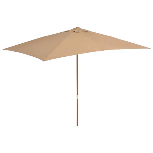 Grote foto vidaxl parasol met houten paal 200x300 cm taupe tuin en terras overige tuin en terras