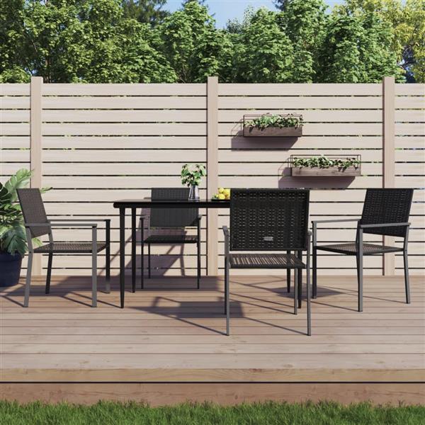 Grote foto vidaxl tuinstoelen 4 st 54x62 5x89 cm poly rattan zwart tuin en terras tuinmeubelen