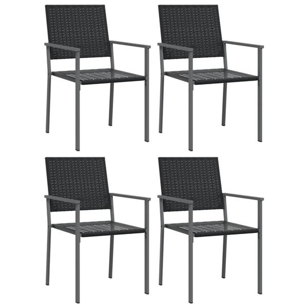 Grote foto vidaxl tuinstoelen 4 st 54x62 5x89 cm poly rattan zwart tuin en terras tuinmeubelen