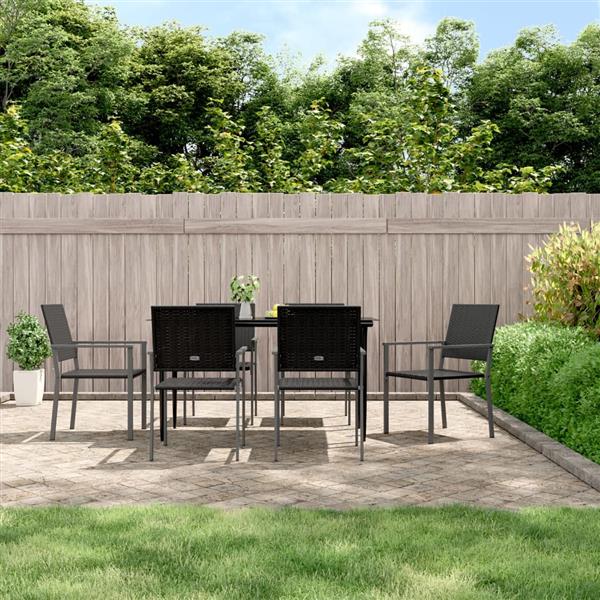 Grote foto vidaxl tuinstoelen 6 st 54x62 5x89 cm poly rattan zwart tuin en terras tuinmeubelen