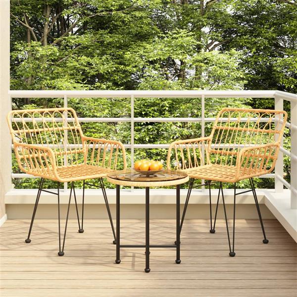 Grote foto vidaxl 3 delige tuinset poly rattan tuin en terras tuinmeubelen