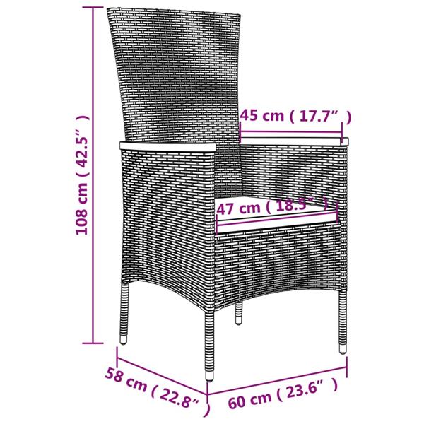 Grote foto vidaxl 3 delige loungeset poly rattan en massief acaciahout grijs tuin en terras tuinmeubelen