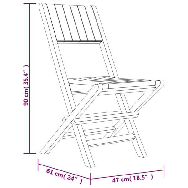 Grote foto vidaxl tuinstoelen 6 st inklapbaar 47x61x90 cm massief teakhout tuin en terras tuinmeubelen