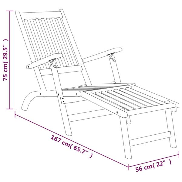 Grote foto vidaxl terrasstoelen 2 st met voetensteun massief acaciahout tuin en terras tuinmeubelen