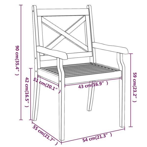 Grote foto vidaxl tuinstoelen 4 st massief acaciahout tuin en terras tuinmeubelen