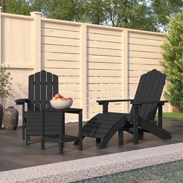 Grote foto vidaxl tuinstoelen adirondack met voetenbank tafel hdpe antracietkleur tuin en terras tuinmeubelen