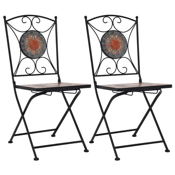 Grote foto vidaxl bistrostoelen moza ek 2 st oranje en grijs tuin en terras tuinmeubelen