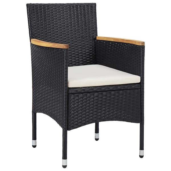 Grote foto vidaxl tuinstoelen 2 st poly rattan zwart tuin en terras tuinmeubelen