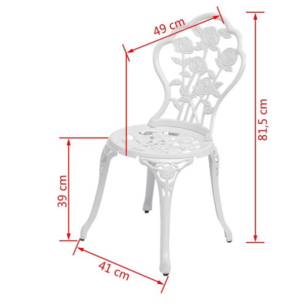 Grote foto vidaxl bistrostoelen 2 st gietaluminium wit tuin en terras tuinmeubelen