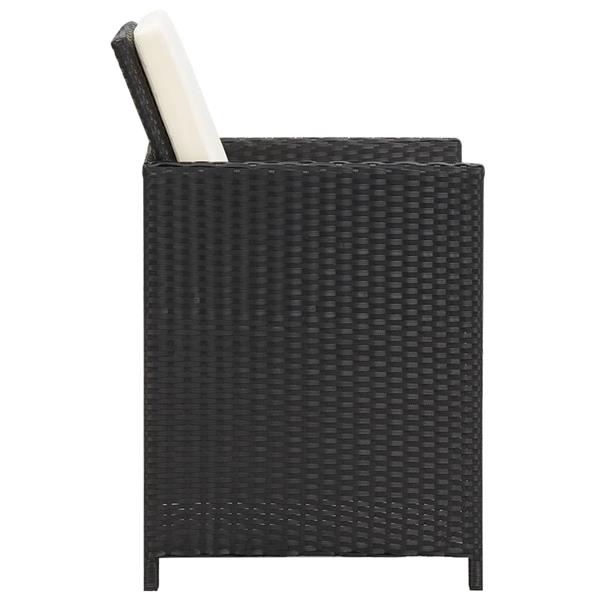 Grote foto vidaxl tuinstoelen 2 st met kussens poly rattan zwart tuin en terras tuinmeubelen