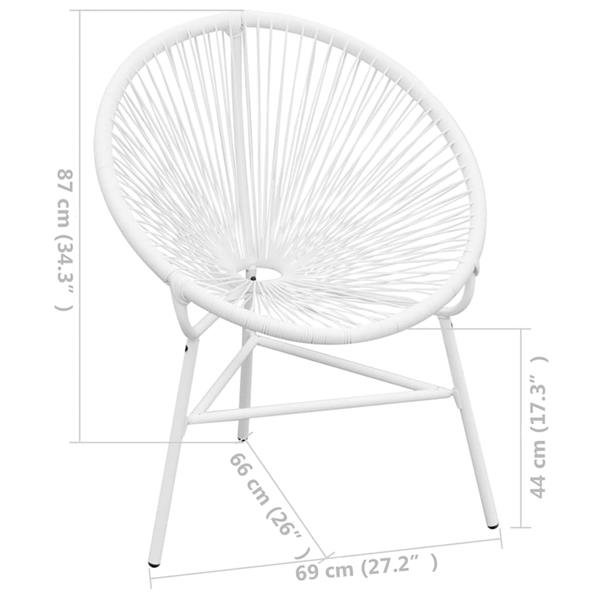 Grote foto vidaxl tuinmaanstoel poly rattan wit tuin en terras tuinmeubelen