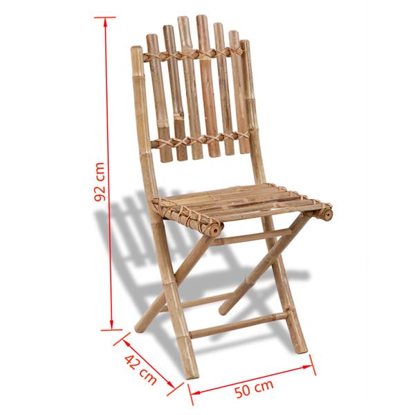 Grote foto vidaxl tuinstoelen 2 st inklapbaar bamboe tuin en terras tuinmeubelen