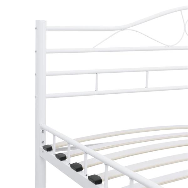 Grote foto vidaxl bedframe metaal wit 140x200 cm antiek en kunst stoelen en banken