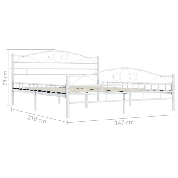 Grote foto vidaxl bedframe metaal wit 140x200 cm antiek en kunst stoelen en banken