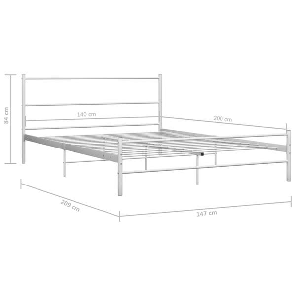 Grote foto vidaxl bedframe metaal wit 140x200 cm antiek en kunst stoelen en banken