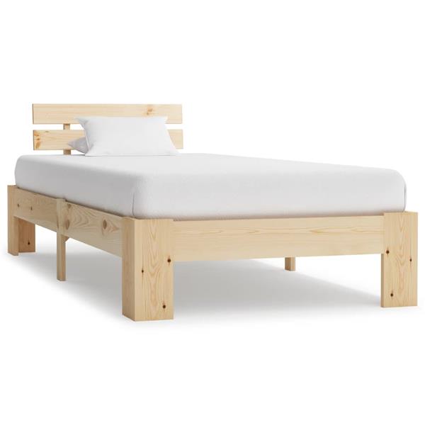 Grote foto vidaxl bedframe massief grenenhout 100x200 cm antiek en kunst stoelen en banken