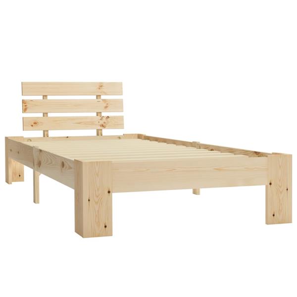 Grote foto vidaxl bedframe massief grenenhout 100x200 cm antiek en kunst stoelen en banken