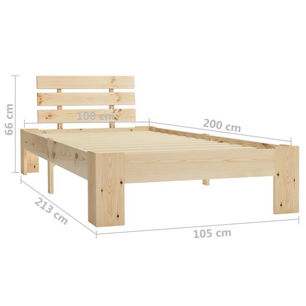 Grote foto vidaxl bedframe massief grenenhout 100x200 cm antiek en kunst stoelen en banken